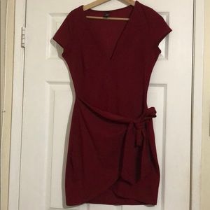 Windsor Red Bodycon Wrap Dress - Large